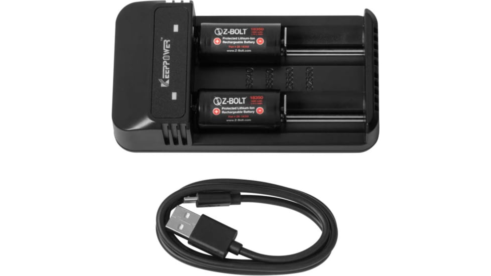 Z-Bolt Rechargeable 18350 Batteries for High Discharge Flashlights, Weapon Lights &amp; Illuminators, 2 Pack, BATTS-2x-18350