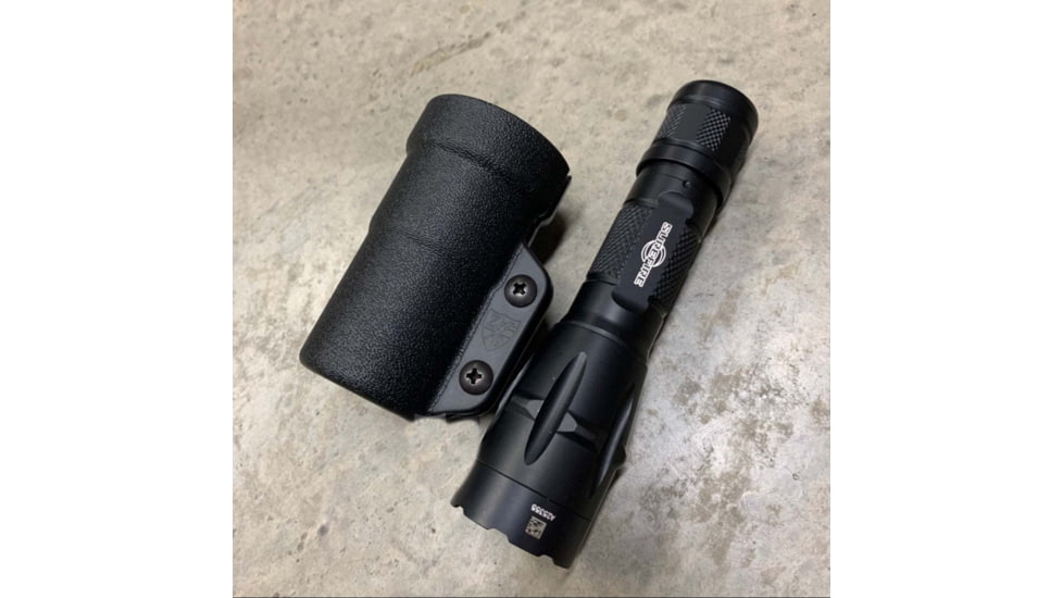 Zero9 Flashlight Case Holster, Bezel Down 2, Molle Loks, Plain Black, Z9-4025-BLK-MLK